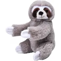 Wild republic Paresseux mini 20 cm gris assis Doudou Ecokins Sloth