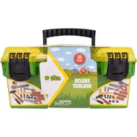 John Deere Coffret de construction Deluxe 18 pi ces avec m tre ruban et outils, jouets de construction interactifs, jouets pr scolaires pour gar