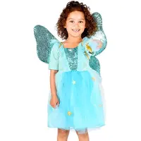 Den Goda Fen Déguisement - Robe de Fée av. Ailes/Baguette Magiqu - - 6-8 ans (116-128) - Costumes
