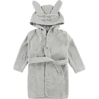 Pippi Baby Peignoir de Bain - Gris av. Lapin - - 110/116 - Peignoir de Bain