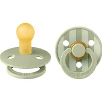 BIBS Colour Tétine - 2 Pack - Taille 1 - Tour - Sage - - 0-6 mois - Tétine