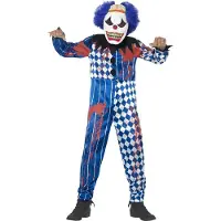 Smiffys Déguisement - Deluxe Clown sinistre - Blue - - 10-12 ans (140-152) - Costumes