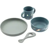 Liewood Set de Vaisselle - Silicone - 4 Parties - Vivi - Arctic - - UneTaille - Set de Vaisselle