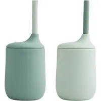 Liewood Tasses av. Paille - 2 Pack - Silicone - Ellis - Menthe M - - UneTaille - Tasse