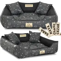 AIO Factory Lit pour chien KINGDOG Kennel 75x65 cm personnalisé étanche os argenté