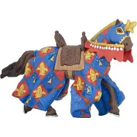 Papo Figurine Cheval de guerre Lys bleu 9cm - dès 3 ans