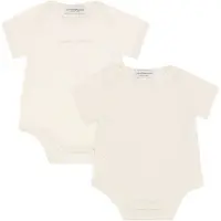 Emporio Armani Bodies m/c - 2 Pack - Blanc/Beige av. Logo - - 1 mois - Body M/C