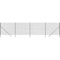 vidaXL Clôture grillagée Anthracite 1,4x10 m Acier galvanisé