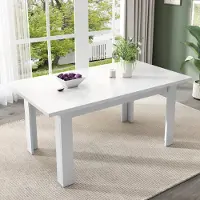 MODFU Table À Manger - Pliante Avec Compartiment Intégré, MDF Durable, Gain De Place Pour Cuisine Et Salon, 120 x 70 x H 75 cm - Blanc