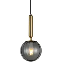 ITALUX Suspension Ravena en laiton fumé, 1xE27x5W, verre, dimensions : 108x15x15 cm, IP20,