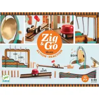 Djeco Toboggan à Billes - Bois - Zig & Go - 52 Parties - Music - - UneTaille - Toboggan à Billes