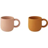 Liewood Tasses - Silicone - 2 Pack - Merce - Mustard/Dark Rose M - - UneTaille - Tasse