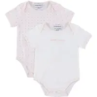 Emporio Armani Body m/c - 2 Pack - Blanc/Rose av. Logos - - 12 mois - Body M/C