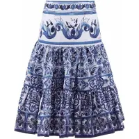 Dolce&Gabbana Jupe - Bleu Méditerranée - Blanc av. Bleu - - 5 ans (110) - Jupe