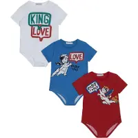 Dolce&Gabbana Bodies m/c - 3 Pack - Bleu/Rouge/Blanc - - 9-12 mois - Body M/C
