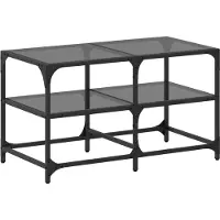vidaXL Table basse avec plateau en verre noir 78,5x40x45 cm acier