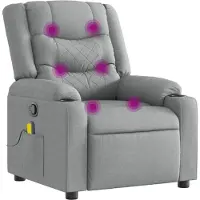 vidaXL Fauteuil de massage gris clair Tissu