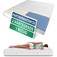 AM Qualitätsmatratzen | Matelas partenaire Premium 7 zones 140x200 cm - H2 & H2 - Matelas à ressorts ensachés (480 ressorts/2m²)