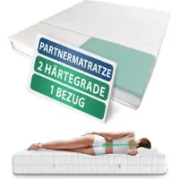 AM Qualitätsmatratzen | Matelas partenaire Premium 7 zones 200x220 cm - H1 & H2 - Matelas à ressorts ensachés (1000 ressorts/2m²)