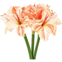 Viana Amaryllis artificielle 40 cm - Lot de 3 fleurs artificielles plus vraies que nature, couleurs blanc, rouge, orange, fleurs décoratives pour la maison et le bureau, 3 pièces