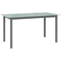 The Living Store Table de jardin gris clair 150x90x74 cm Aluminium et verre