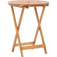 The Living Store Table de jardin pliante 60 x 75 cm en bois massif d'acacia