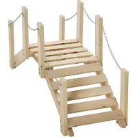 Outsunny Pont de Jardin - Pont de Bassin - passerelle en Bois - Décoration du Jardin dim. 100L x 32l x 48H cm - Bois de Sapin