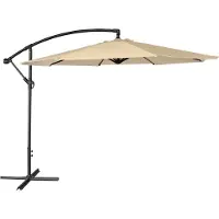Happy Garden Parasol Déporté Oahu Rond 3m De Diamètre Beige