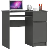 Akord Bureau D'Ordinateur PIKSEL PK Graphite Ergonomique et Pratique pour Petits Espaces