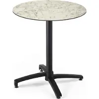 Oviala Table de jardin ronde 60 cm inclinable aluminium et HPL marbre - Opera