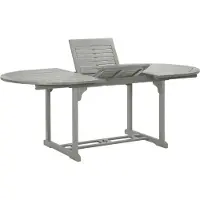 The Living Store Table de jardin Gris 200x100x75 cm Bois massif Acacia