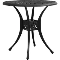 The Living Store Table de jardin noire 78x78x72 cm Fonte d'aluminium