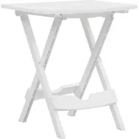 The Living Store Table de jardin pliante 45,5 x 38,5 x 50 cm Blanc