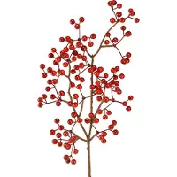 Viana Branche de baies artificielle rouge 50 cm Décoration Magie de Noël Lot de 2, 2 pièces