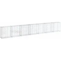 vidaXL Panier gabion avec couvercle 700x50x100 cm fer galvanisé