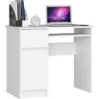 Akord Bureau 1 Tiroir 1 Armoire Piksel Gauche Blanc 90X50X77