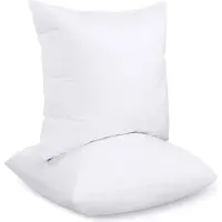 AIO Factory Coussin 45x45 cm, antiallergique, microfibre lisse, blanc, silicone