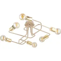 HowHomely | Plafonnier - Onyx - 63X53 Cm - Beige Avec Accents Dorés - Design Moderne - 6-Flammes