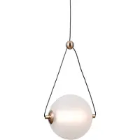 ITALUX Lampe suspendue moderne pour cuisine salon sphère en verre opale doré couleur chaude LED 6W RASTIA