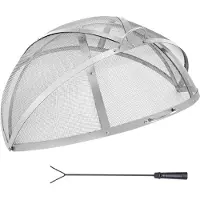 Vevor Pare-étincelles pour Brasero Extérieur 762 mm Grille de Protection Contre les Étincelles de Feu Acier Inoxydable Écran Pare Feu Ouverture Facile avec Accessoires pour Foyer