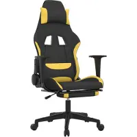 vidaXL Chaise de jeu avec repose-pieds Noir et jaune Tissu