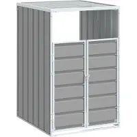 vidaXL Box pour poubelles 1 tonne gris 72x81x115 cm acier