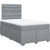 vidaXL Lit boxspring avec matelas gris clair 120x200 cm Tissu