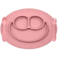 Ezpz Set de Vaisselle - Silicone - 3 Parties - Rose Cendré - - UneTaille - Set de Vaisselle