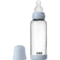 BIBS Baby Glass Bottle Silicone biberon anti-coliques avec tétine en silicone Baby Blue 1 pcs
