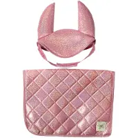ByAstrup Chabraque et bonnet chasse-mouches Glitter Hobby Horse Saddle Pad Pink