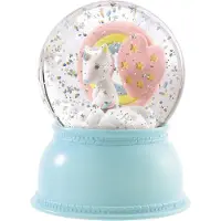 Djeco Boule à Neige av. Lumière - 14 cm - Licorne - - UneTaille - Boule à Neige