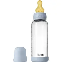 BIBS Baby Glass Bottle Round Latex biberon anti-coliques Baby Blue 1 pcs
