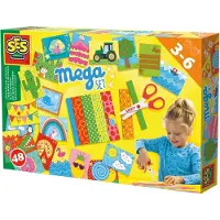 SES Creative Schneideset für Kinder ab 3 | Lernspiel mit Kinderschere & 48 Schneideübungen