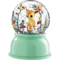 Djeco Boule à Neige av. Bougie - 14 cm - Cerf - - UneTaille - Boule à Neige
